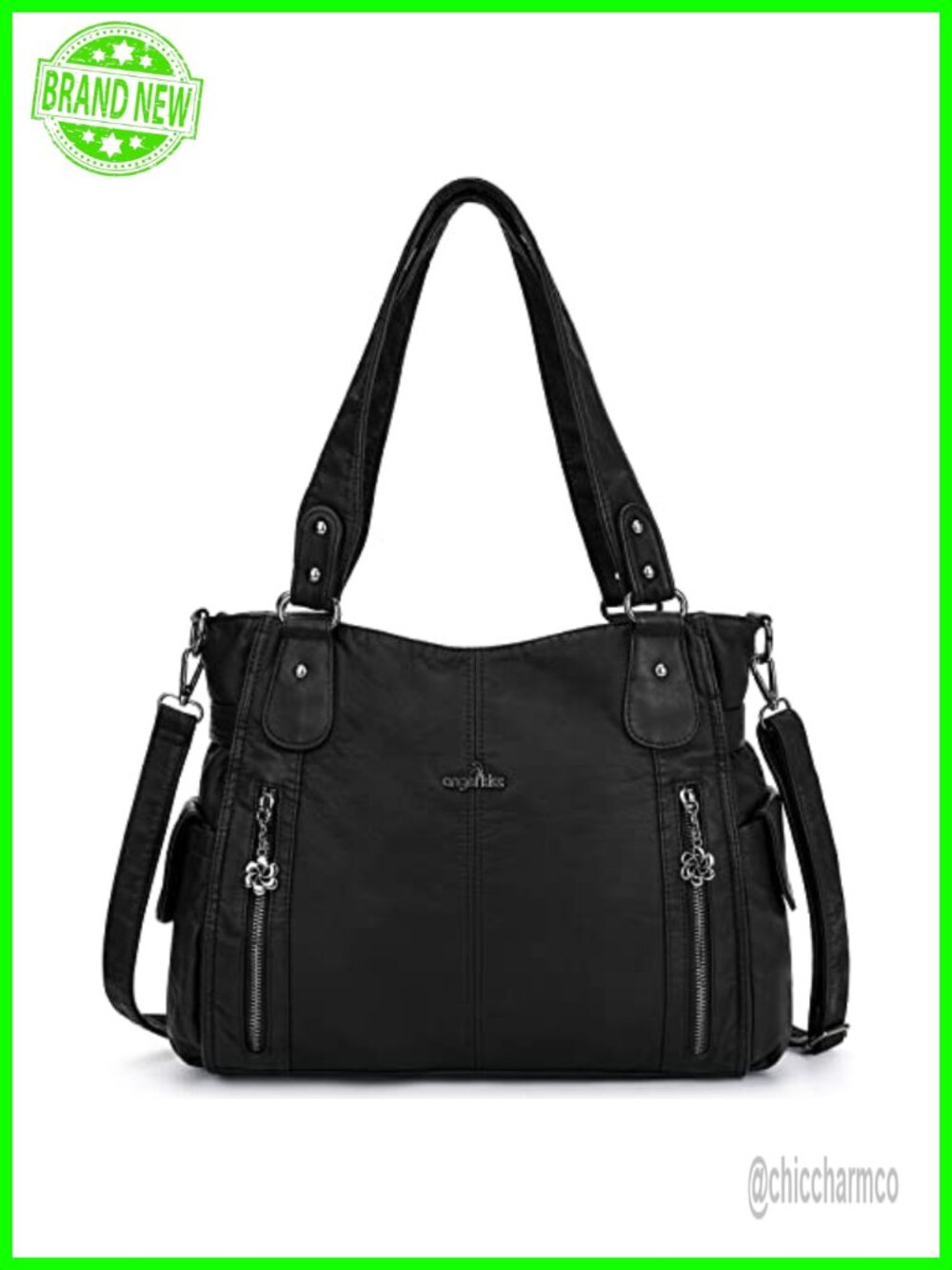 Vegan Leather Hobo Shoulder Bag Top Handle Tote Satchel Purse